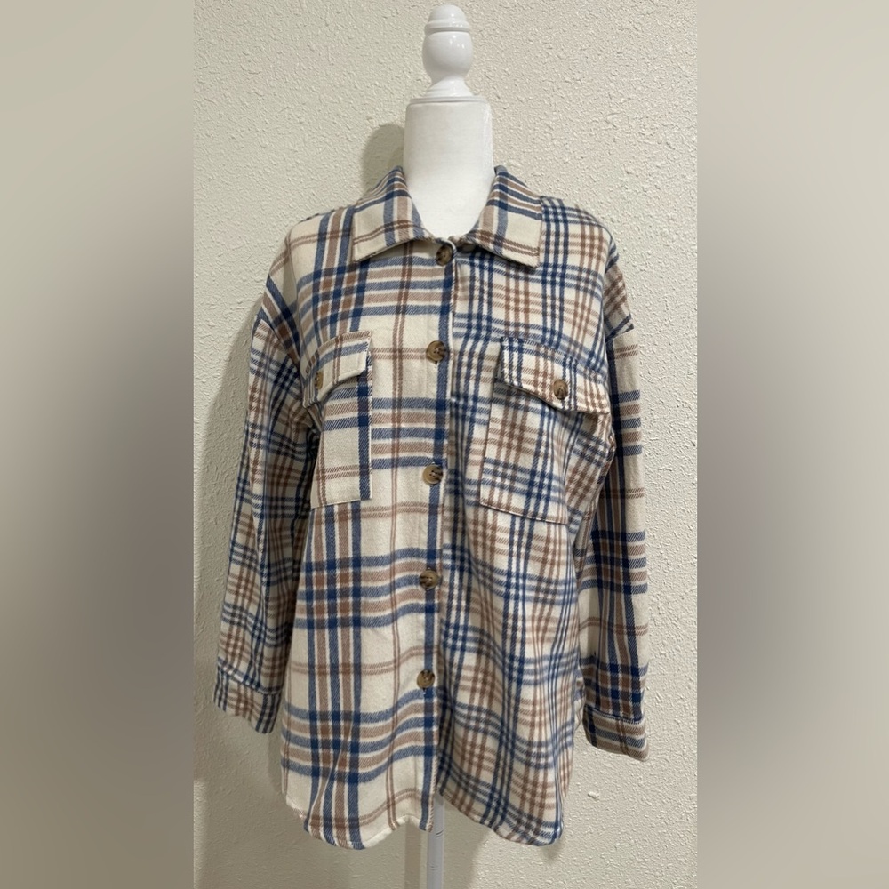 Plaid Button-Up Women's Jacket